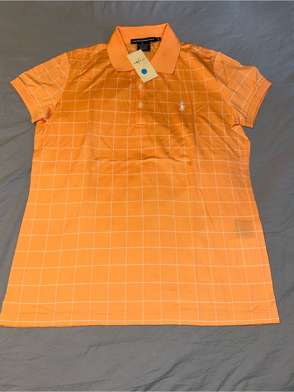 Polo by Ralph Lauren Orange Windowpane Short Sleeve Polo